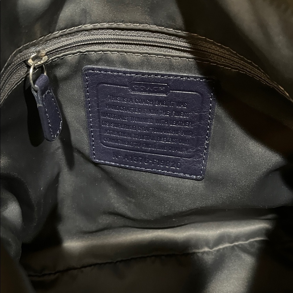 Coach EUC Moto Optic C Signature Blue Metallic Jacquard Crossbody/Shoulder - Picture 9 of 10
